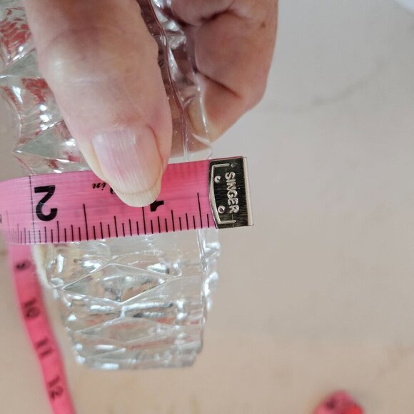 Vintage Heavy Crystal Cut Glass Ashtray Diamond Point  Round 6 1/2" EUC - Picture 5 of 6